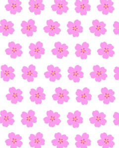 Cherry blossoms white pattern