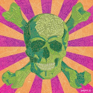Geo Skull Pink and Green 