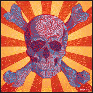 Geo Skull Red and Blue