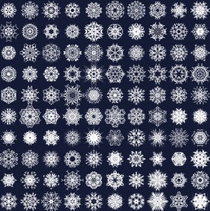 Navy Snowflakes