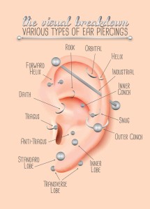 Ear Piercing Chart.