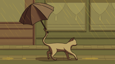 Cat with an Umbrella