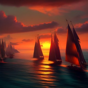 Sailing at dusk
