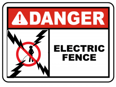 Electric fence warning humor