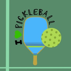 I Love Pickleball Green