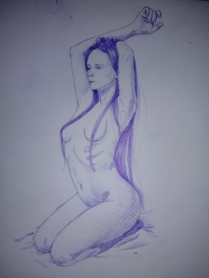 Chica tocándose el pelo