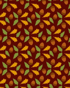 Acorn leaves pattern brown