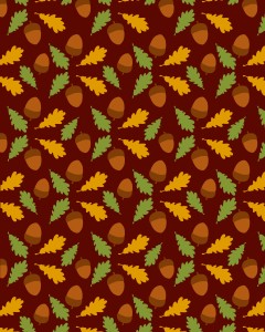 Acorn leaves pattern brown