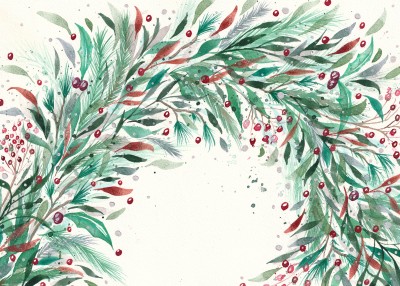 Christmas Loose Watercolor Florals