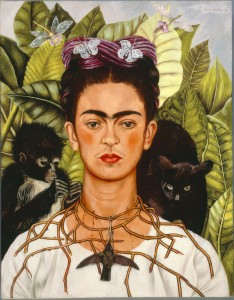 Self-Portrait with Thorn Necklace and Hummingbird