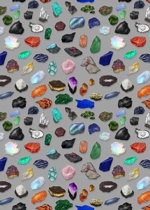 Painted Gemstones Repeating Pattern