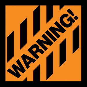 Warning Vertical Orange & Black