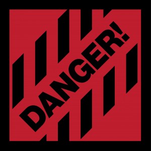 Danger Vertical Red & Black