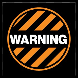 Warning  Sign Orange & Black