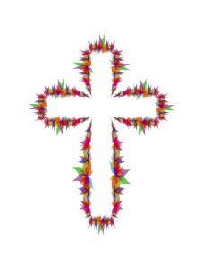 Abstract Flowers Cross