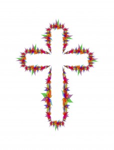 Abstract Flowers Cross