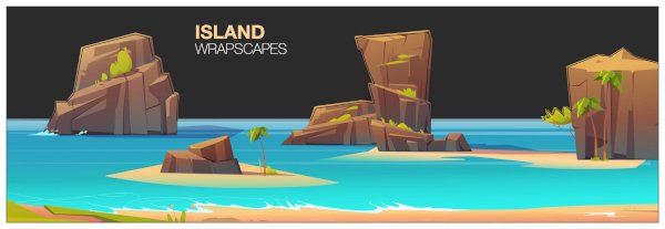 Island Wrapscape Sticker 4x12