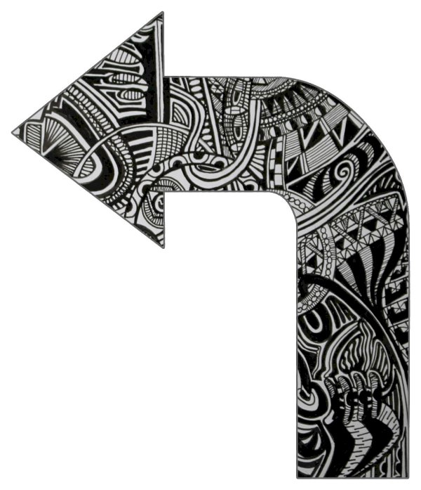 Arrow Curved Left 4” Sticker