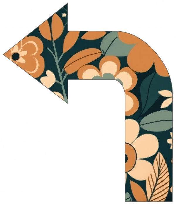 Arrow Curved Left 6” Sticker
