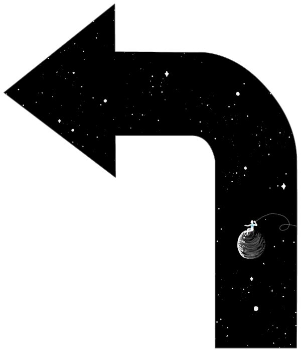 Arrow Curved Left 9” Sticker