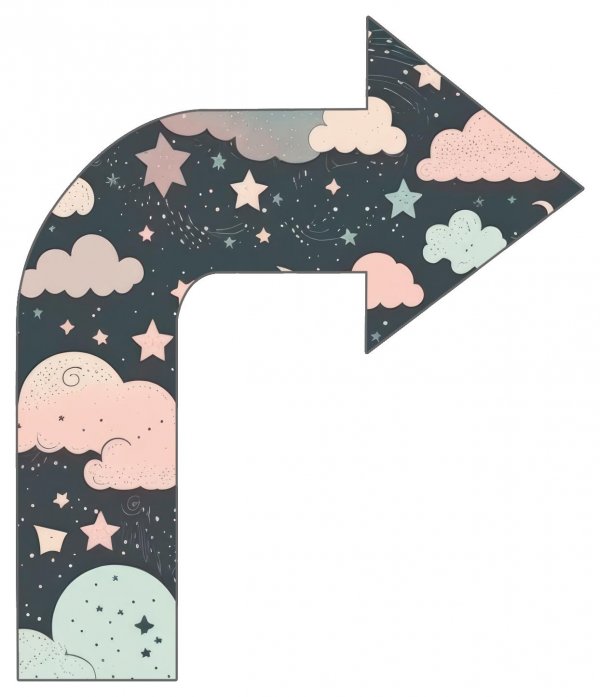 Arrow Curved Right 4” Sticker