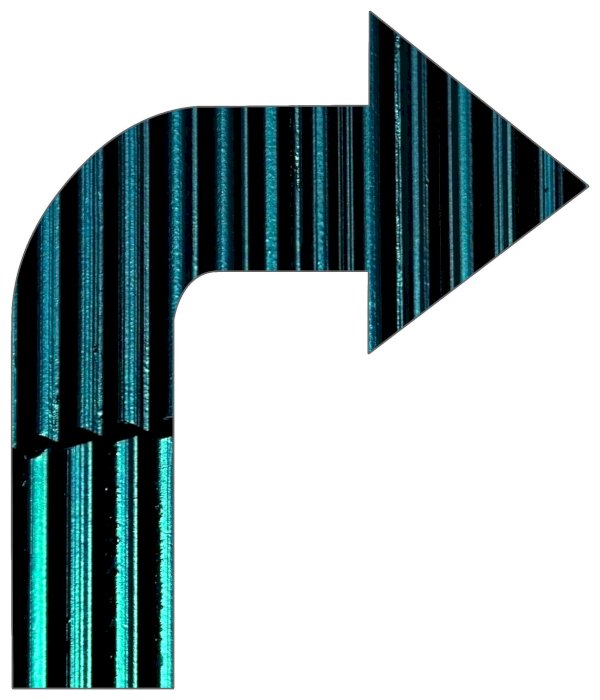 Arrow Curved Right 6” Sticker