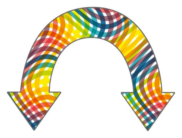 Double Down Arrow 2” Sticker
