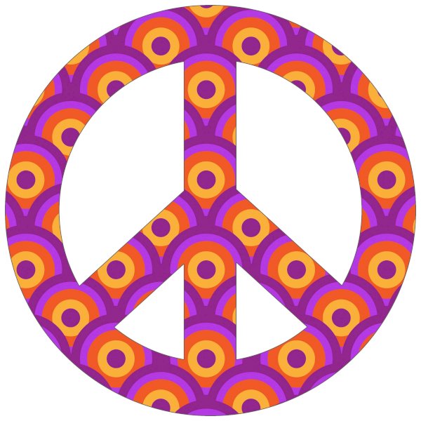 Peace sign 9” Sticker