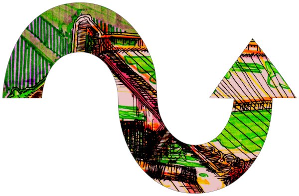 Wavy Arrow 9” Sticker
